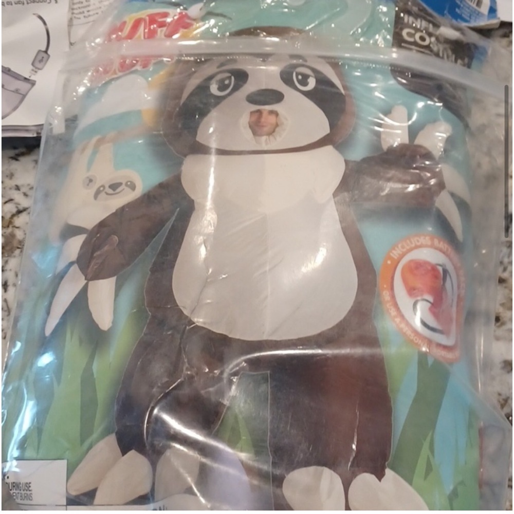 Spooktacular Puff me up full body sloth Halloween costume
